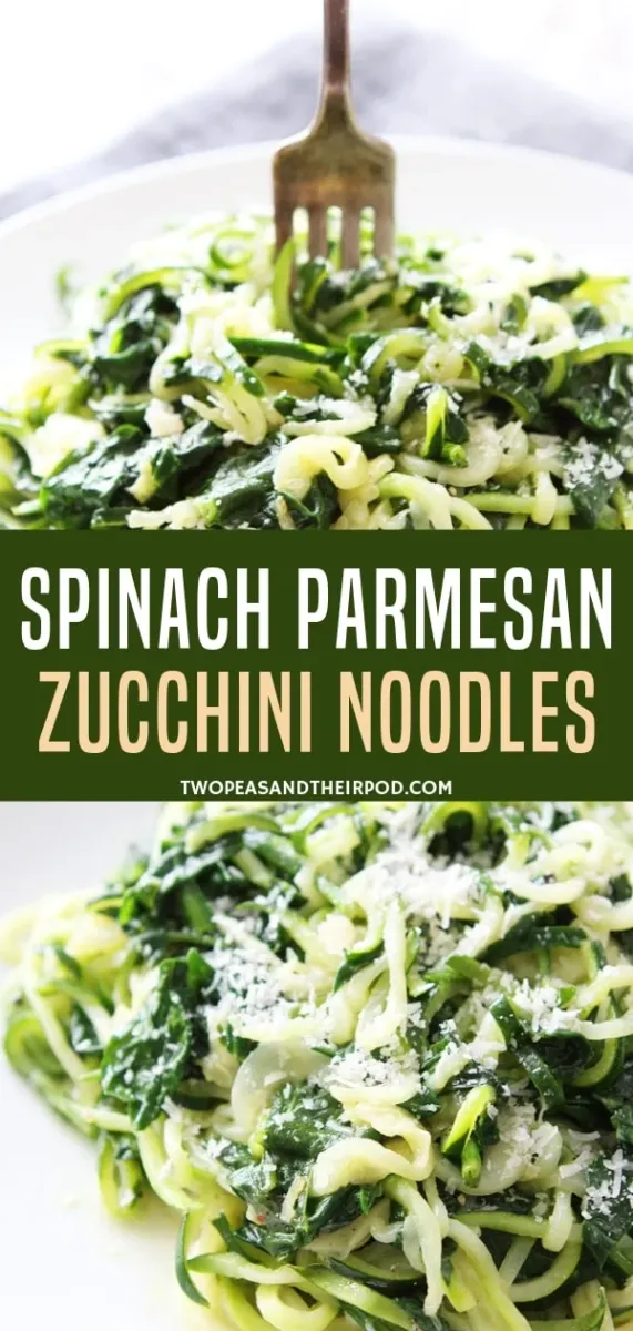 5-Ingredient Spinach Parmesan Zucchini Noodles