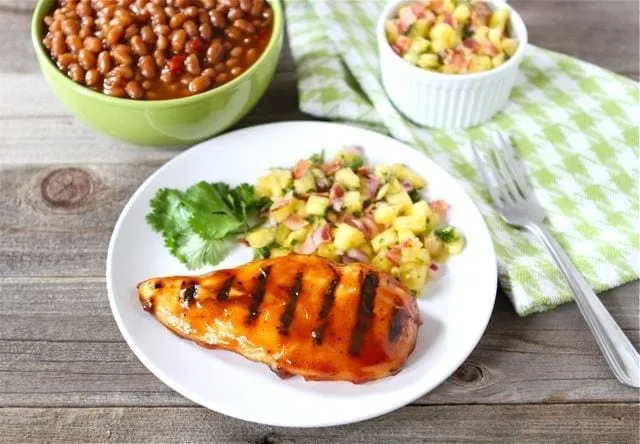 BBQ Chicken with Pineapple Bacon Salsa