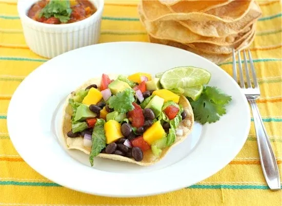 Black Bean and Mango Tostadas
