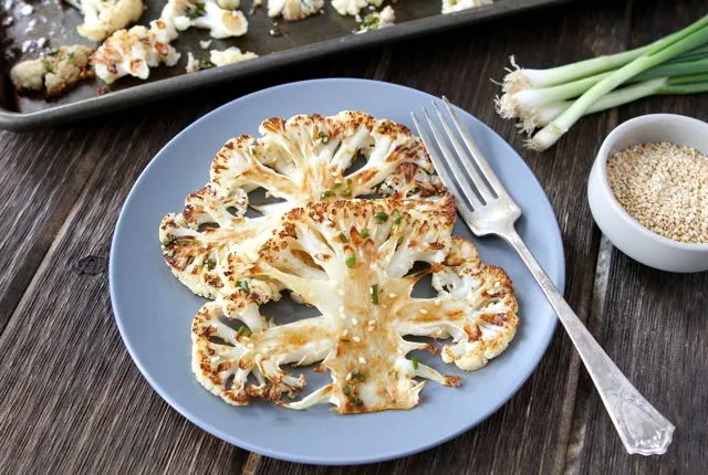 Cauliflower Steaks with Ginger-Soy Sauce