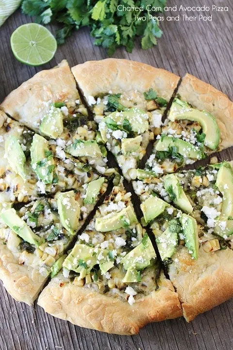 Charred Corn and Avocado Pizza
