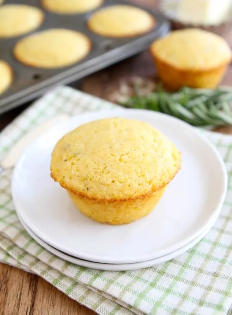 Cheddar Rosemary Corn Muffins