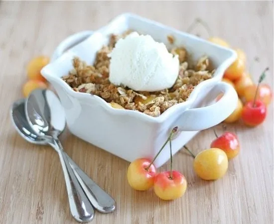Cherry Rhubarb Crisp