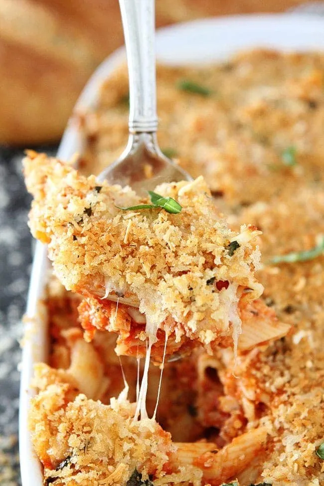 Chicken Parmesan Baked Pasta