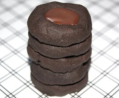 Chocolate Mint Thumbprint Cookies