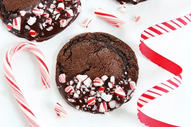 Chocolate Peppermint Ganache Cookies