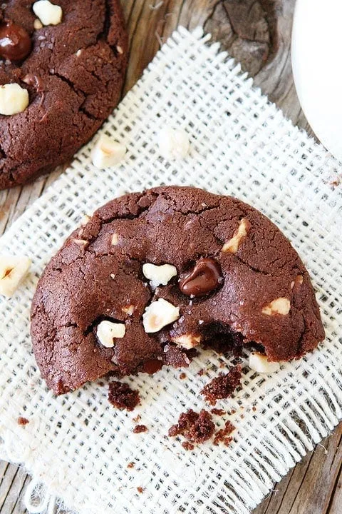 Double Chocolate Hazelnut Cookies with Sea Salt