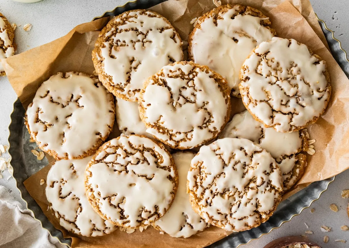 Eggnog Iced Oatmeal Cookies