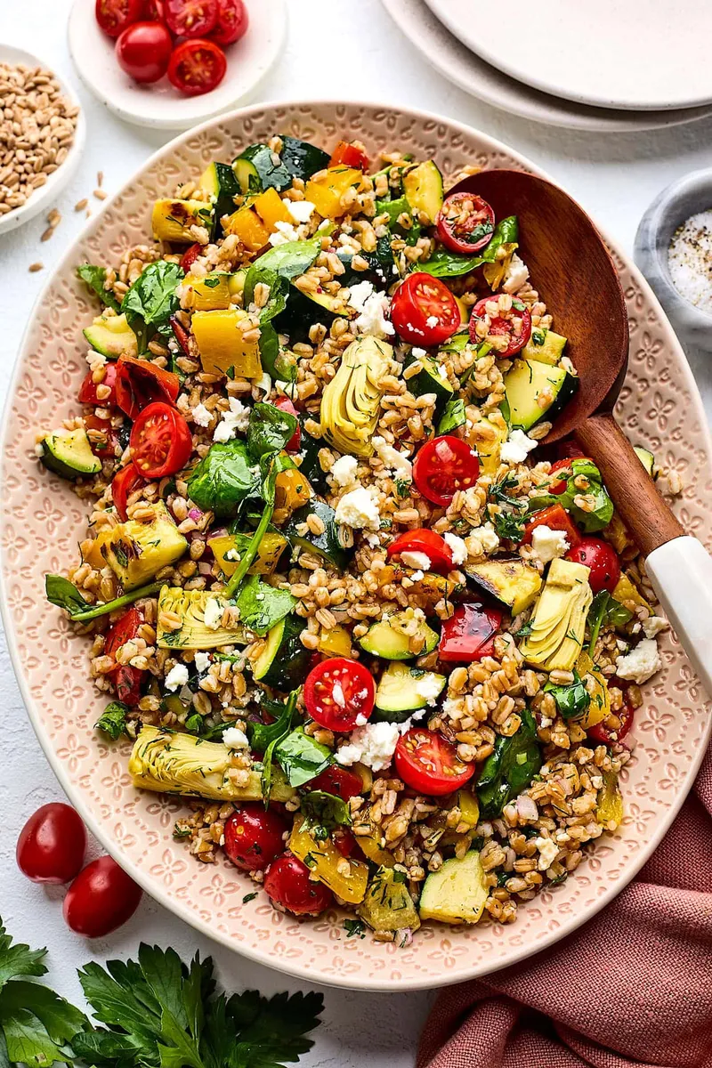 Grilled Vegetable Farro Salad