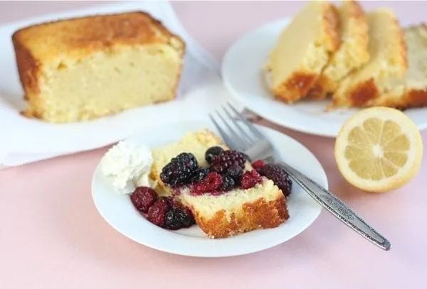 Lemon Ricotta Pound Cake with Berries