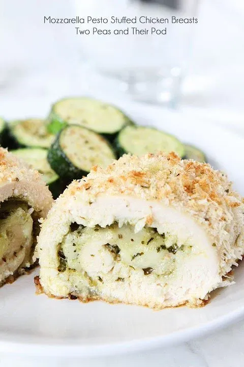 Mozzarella Pesto Stuffed Chicken Breasts