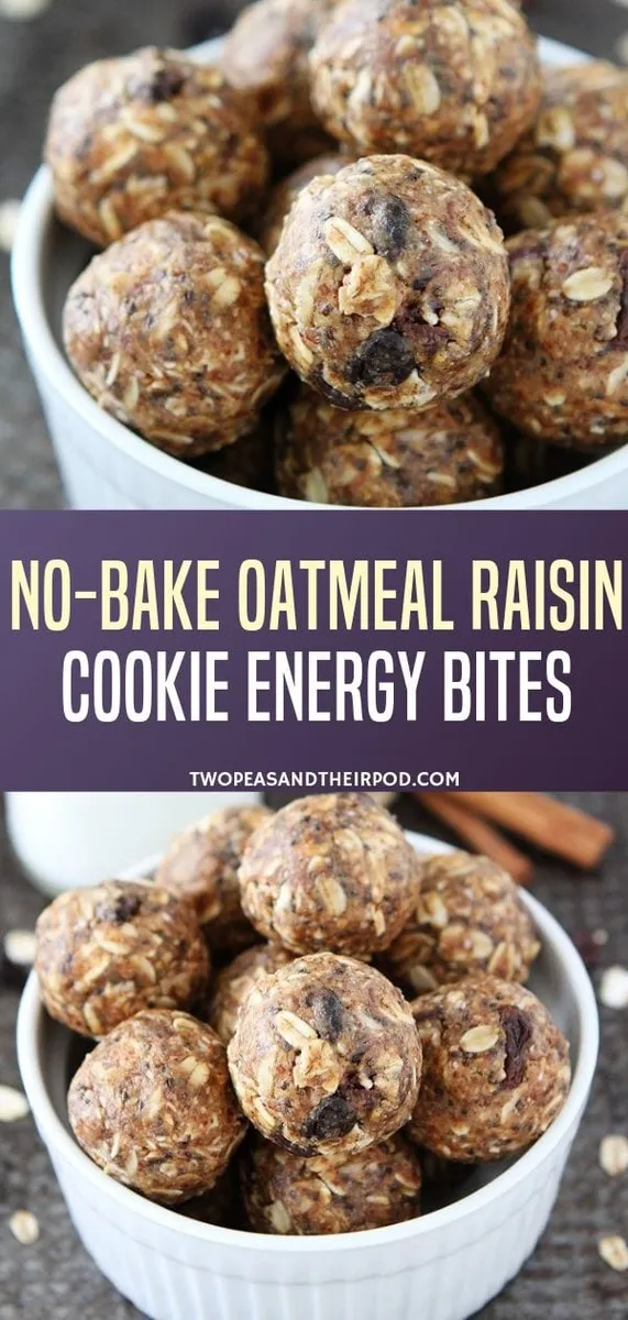No-Bake Oatmeal Raisin Cookie Energy Bites