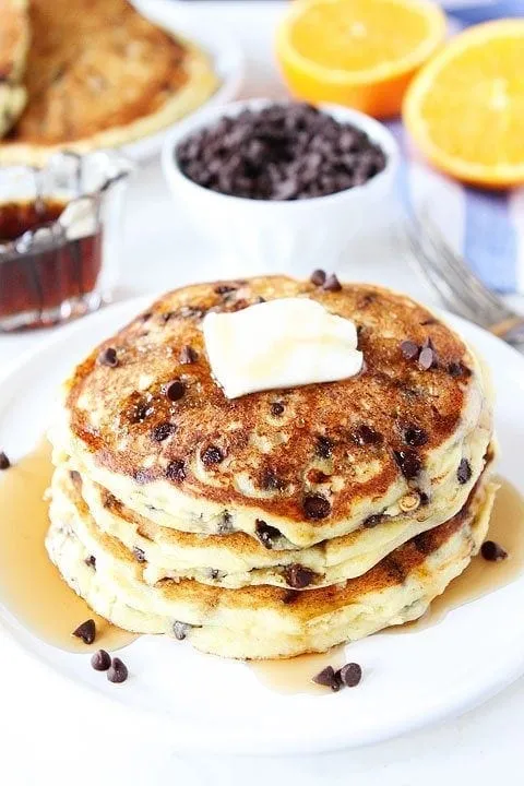 Orange Ricotta Chocolate Chip Pancakes