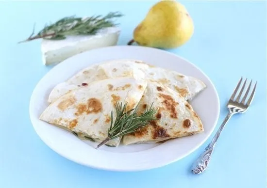 Pear, Brie, and Honey Quesadilla