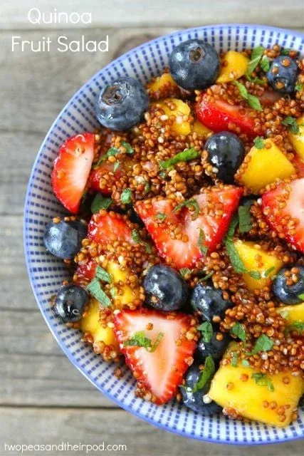 Quinoa Fruit Salad with Honey Lime Dressing