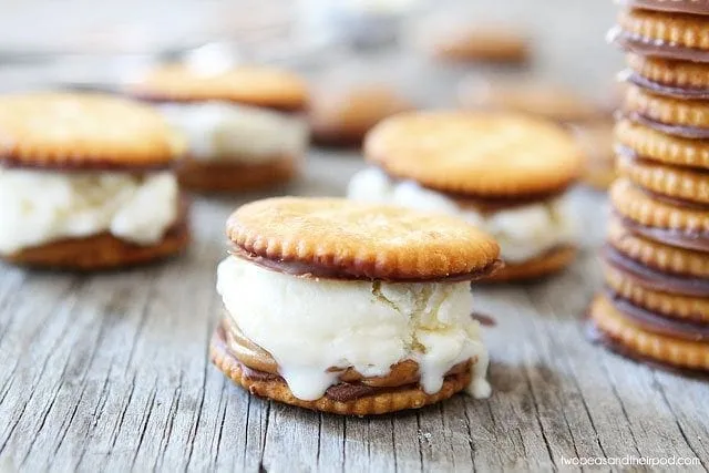 Ritz Cracker Chocolate Peanut Butter Ice Cream Sandwiches