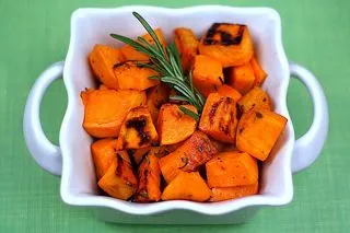 Roasted Sweet Potatoes with Agave Nectar and Fresh Rosemary
