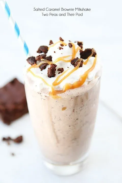 Salted Caramel Brownie Milkshake