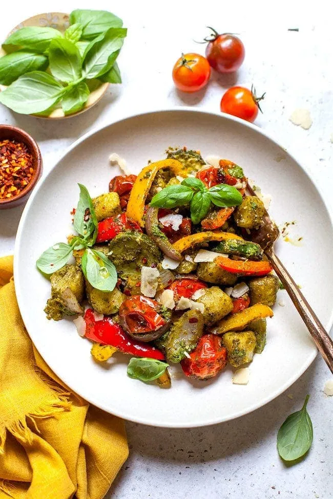 Sheet Pan Pesto Gnocchi