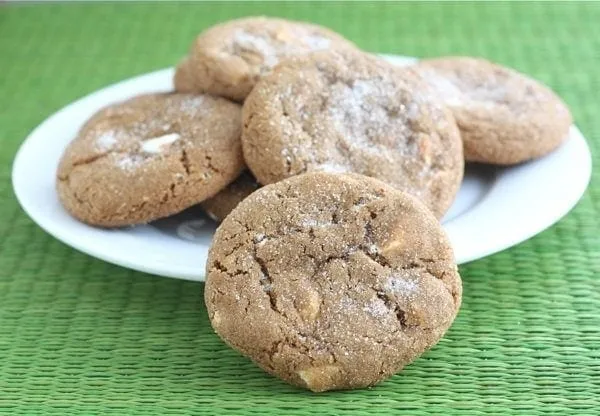 Soft Gingersnap Cookies with White Chocolate Chunks
