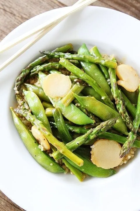 Spring Vegetable Stir Fry with Lemon Ginger Sauce