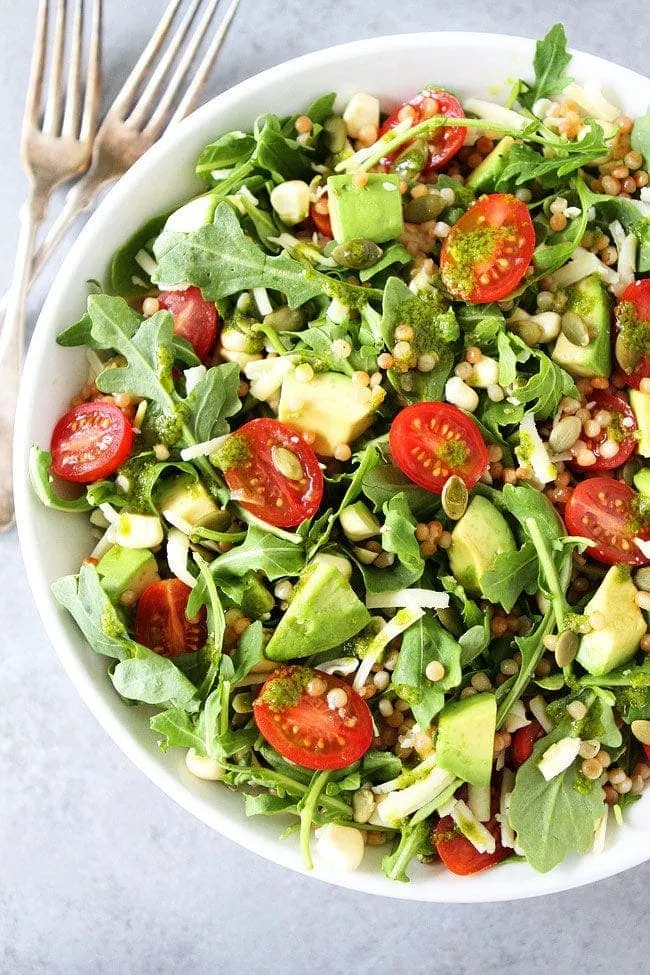 Summer Arugula Salad with Basil Vinaigrette