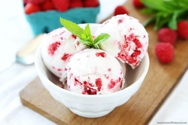 Vegan Coconut Raspberry Ice Cream